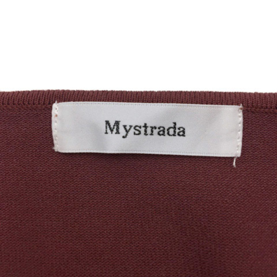 Mystrada(マイストラーダ)のマイストラーダ カットソー プルオーバー 無地 半袖 38 赤 ボルドー レディースのトップス(カットソー(半袖/袖なし))の商品写真