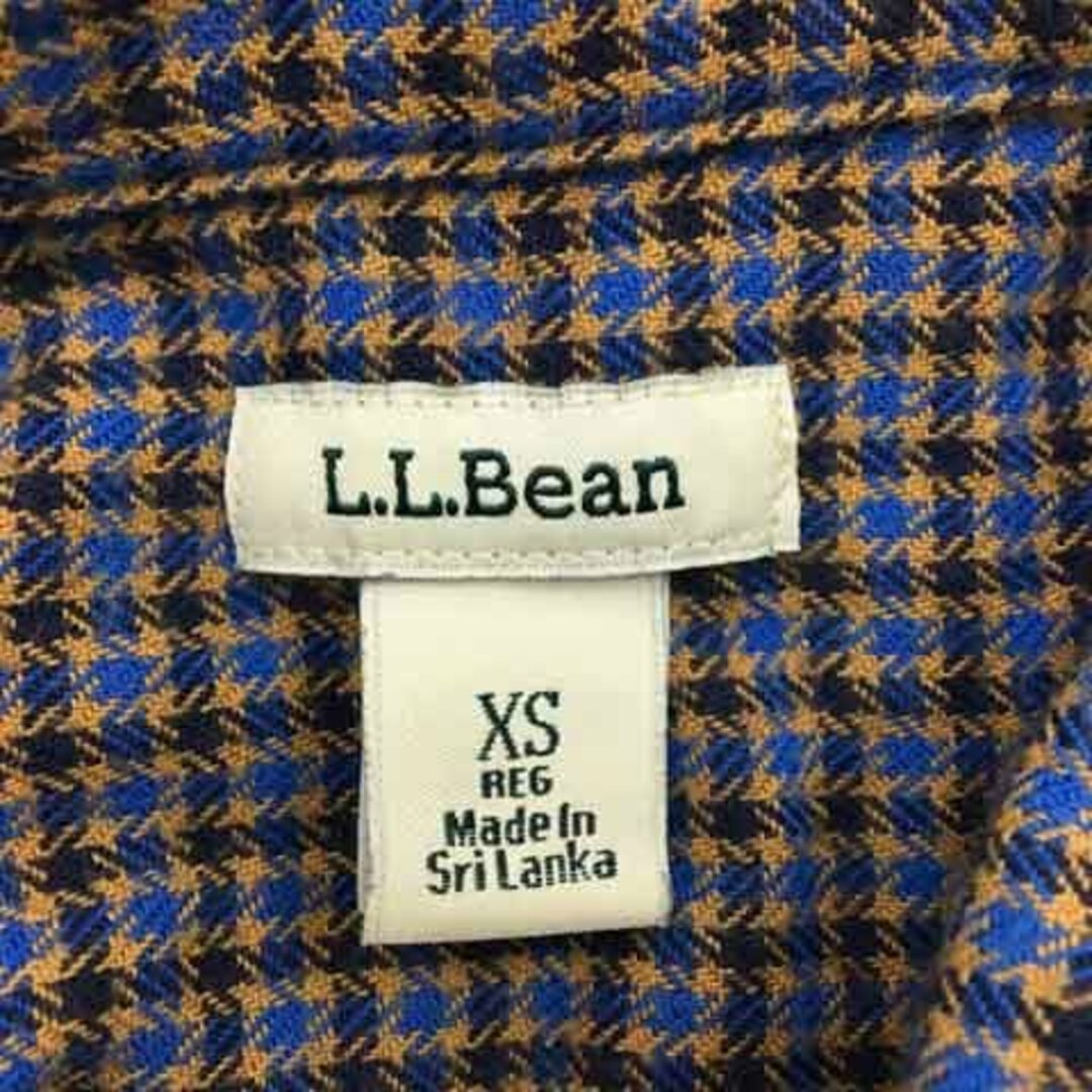 L.L.Bean(エルエルビーン)のエルエルビーン シャツ カジュアル ネル チェック スリット 長袖 XS 青 レディースのトップス(シャツ/ブラウス(長袖/七分))の商品写真