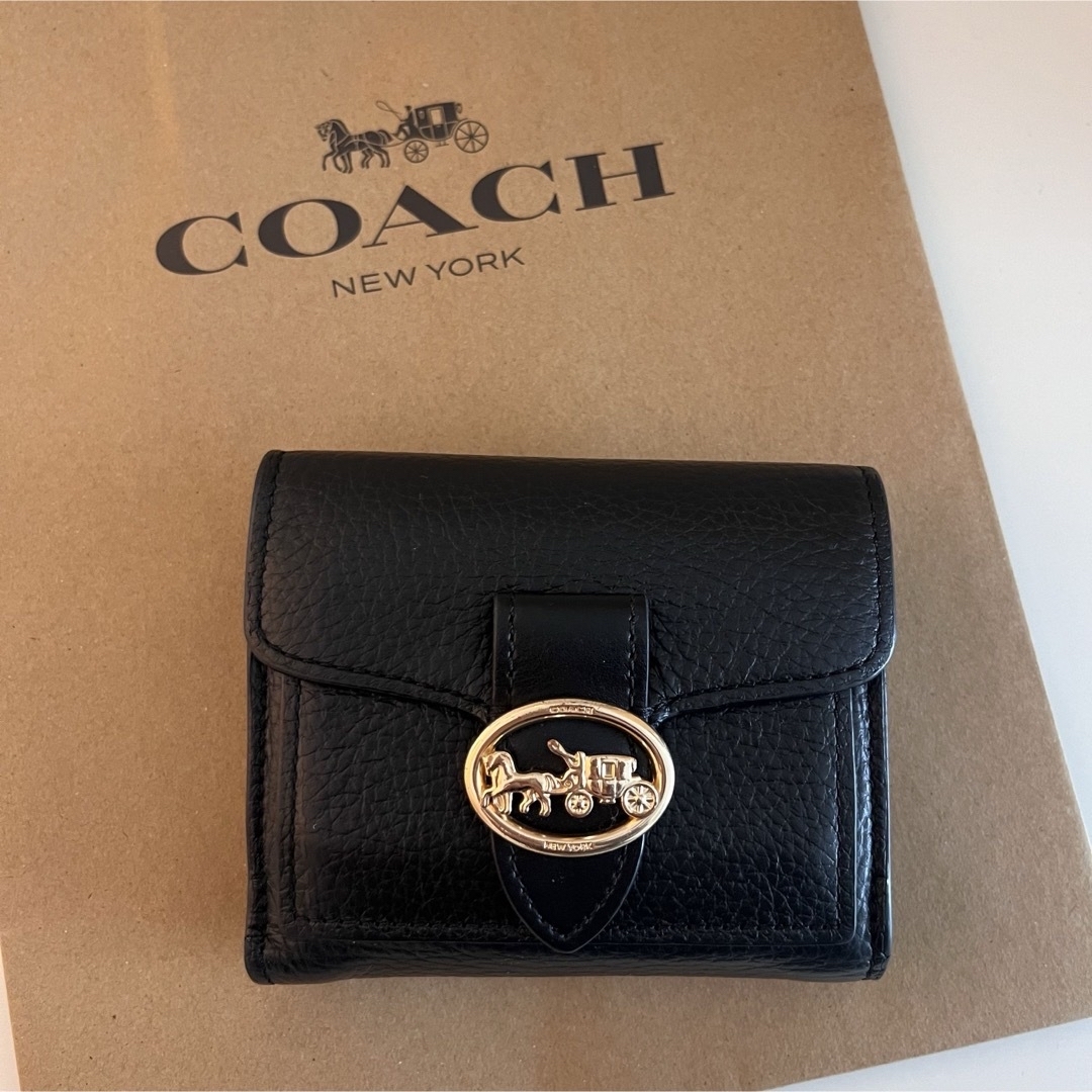 COACH(コーチ)のcoach財布　二つ折り　ブラック レディースのファッション小物(財布)の商品写真