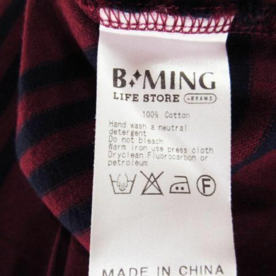 B:MING LIFE STORE by BEAMS(ビーミング ライフストア バイ ビームス)のビーミングライフストア カットソー 長袖 ボーダー 赤 210609YH1A レディースのトップス(カットソー(長袖/七分))の商品写真