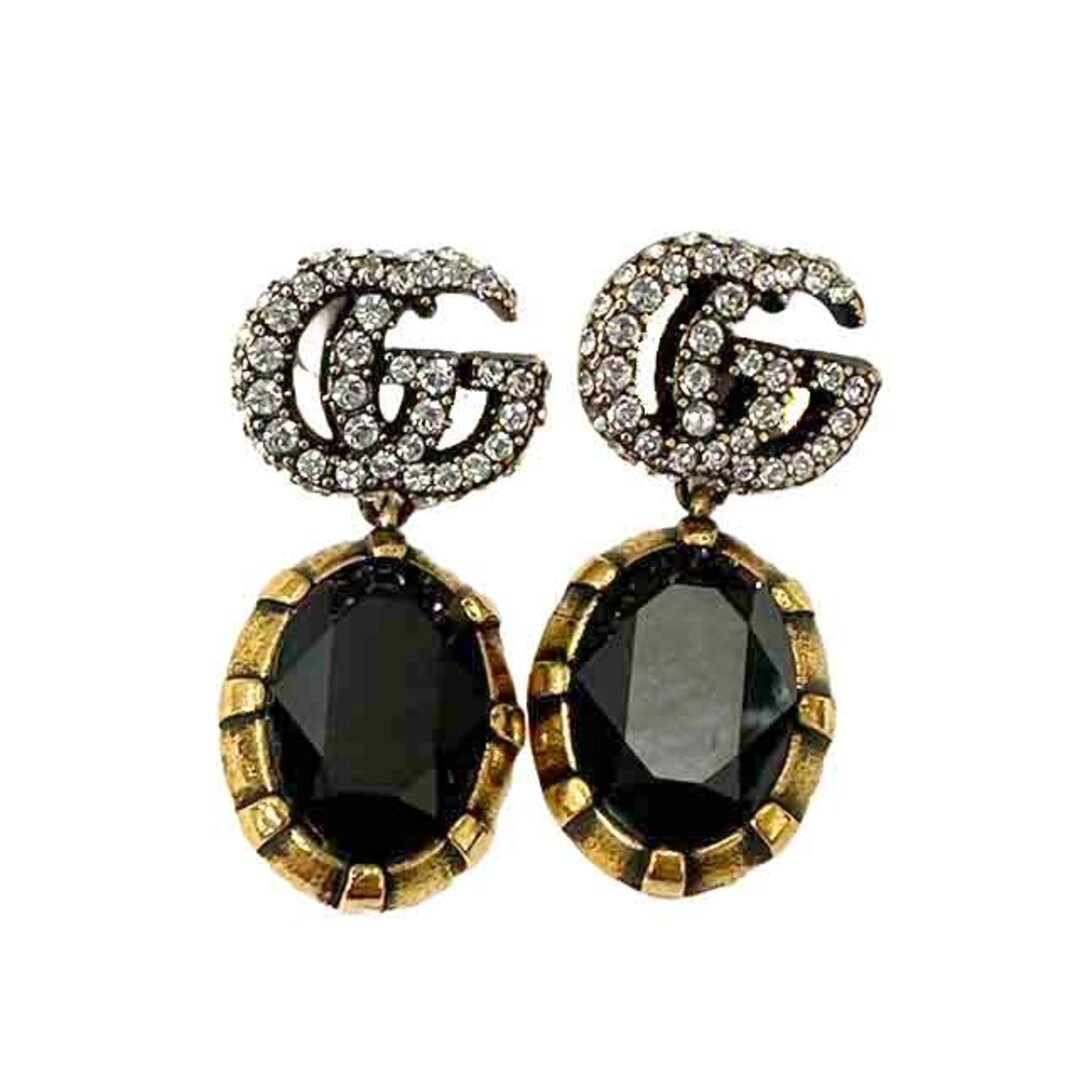 Gucci(グッチ)の【中古】【美品】GUCCI グッチ　ピアス レディース　アクセサリー　ビジュー  クリスタル付き　ダブルG レディースのアクセサリー(ピアス)の商品写真