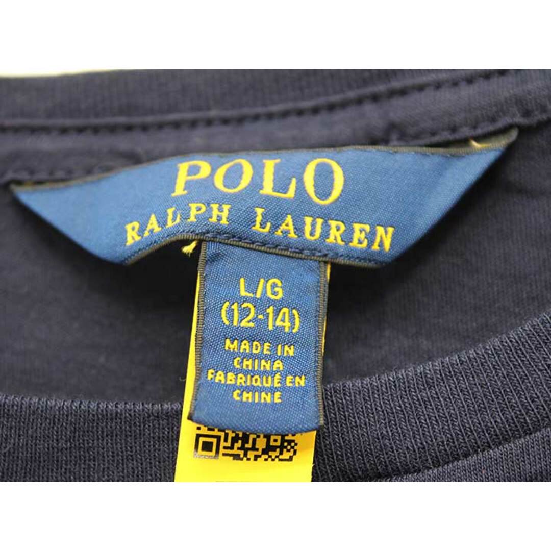 Ralph Lauren(ラルフローレン)の【春物 新入荷!】▼ラルフローレン/Ralph Lauren▼150cm 長袖Tシャツ/長袖カットソー/ロンT  紺×紫×白 【中古】 子供服 キッズ ジュニア 女の子 春秋 tops  223042 キッズ/ベビー/マタニティのキッズ服女の子用(90cm~)(Tシャツ/カットソー)の商品写真