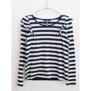 ラルフローレン(Ralph Lauren)の【春物 新入荷!】▼ラルフローレン/Ralph Lauren▼150cm 長袖Tシャツ/長袖カットソー/ロンT  紺×白×ピンク 【中古】 子供服 キッズ ジュニア 女の子 春秋 tops  223042(Tシャツ/カットソー)