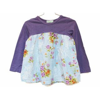 ハッカキッズ(hakka kids)の【春物 新入荷!】[ハッカキッズ/HAKKA kids]100cm 長袖カットソー/長袖Tシャツ/ロンT 紫×ブルー【中古】子供服 キッズ kids 女の子 春 tops 923042(Tシャツ/カットソー)