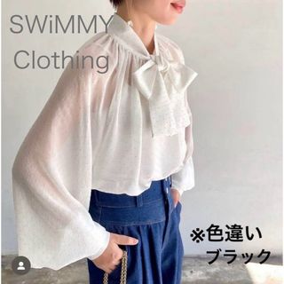 【SWiMMY Clothing】シアーボウタイブラウス　ブラック(シャツ/ブラウス(長袖/七分))