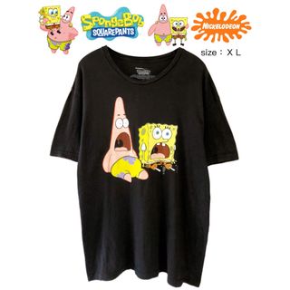 Sponge Bob　Patrick Star　Tシャツ　XL　黒　USA古着(Tシャツ/カットソー(半袖/袖なし))