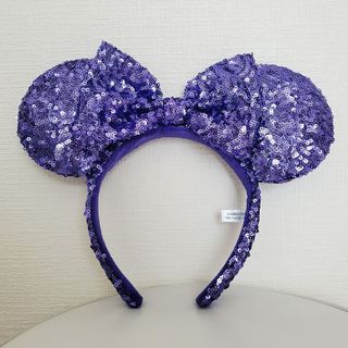 ディズニー(Disney)のkomi様専用★ディズニーカチューシャ　ミニーマウス　スパンコール　紫(キャラクターグッズ)