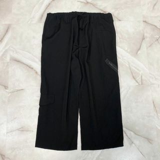 ヨウジヤマモトプールオム(Yohji Yamamoto POUR HOMME)のヨウジヤマモトプールオム　17AWアシメジップポケットシワギャバワイドパンツ黒3(スラックス)