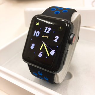 アップルウォッチ(Apple Watch)のApple アップルウォッチ 42mm ナイキ シリーズ3 黒 スマートウォッチ(その他)