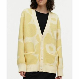 marimekko ウニッコ ボタンニットカーディガン イエロー M