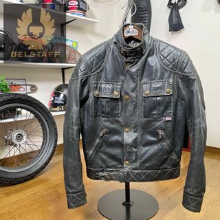 ベルスタッフ(BELSTAFF)の☆ベルスタッフ S.ICON ワックスコットンジャケット ブラック/S（L相当）(ライダースジャケット)