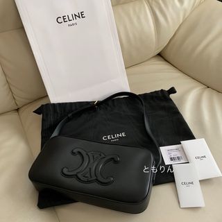 セリーヌ(celine)の新品未使用　セリーヌCELINE トリオンフキュイルショルダー　バッグ　ブラック(ショルダーバッグ)