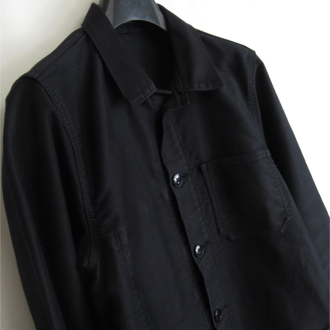 VETRA(ベトラ)のUSED ブラック モールスキン カバーオール ワーク ジャケット VETRA メンズのジャケット/アウター(カバーオール)の商品写真