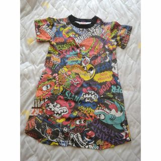 チャミーズマーケット(CHUMMY'S MARKET)の[新品] CRAZY GOGO!! 半袖ワンピース クレモン 総柄  110㎝(ワンピース)