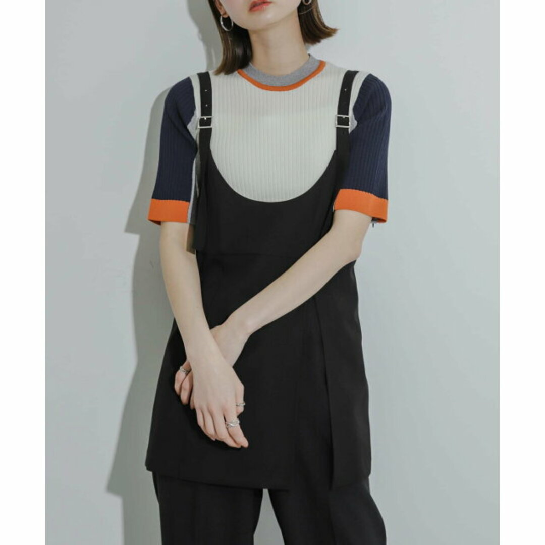 SENSE OF PLACE by URBAN RESEARCH(センスオブプレイスバイアーバンリサーチ)の【WHT×NVY】カラーブロッキングコンパクトセーター レディースのトップス(ニット/セーター)の商品写真