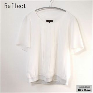 リフレクト(ReFLEcT)のReflect レディース トップス 半袖 シフォン ブラウス 白 M(シャツ/ブラウス(半袖/袖なし))