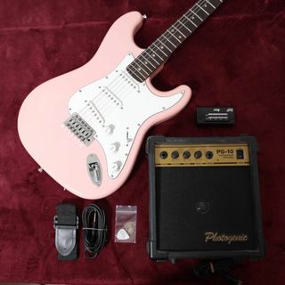 【7639】 初心者セット SELDER Stratocaster ピンク(エレキギター)