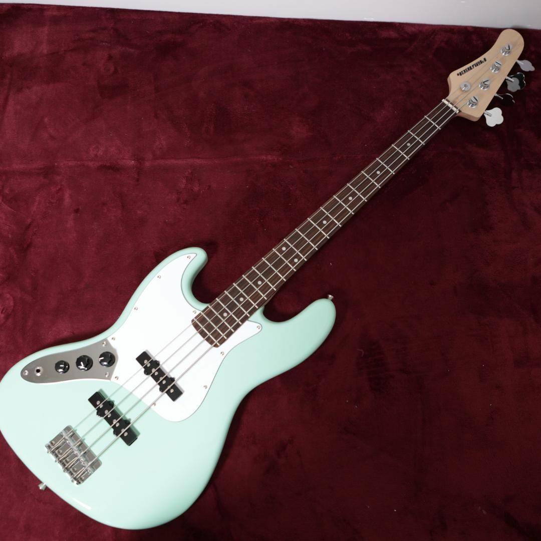 【7708】 PLAYTECH Jazz Bass サーフグリーン レフティ 楽器のベース(エレキベース)の商品写真