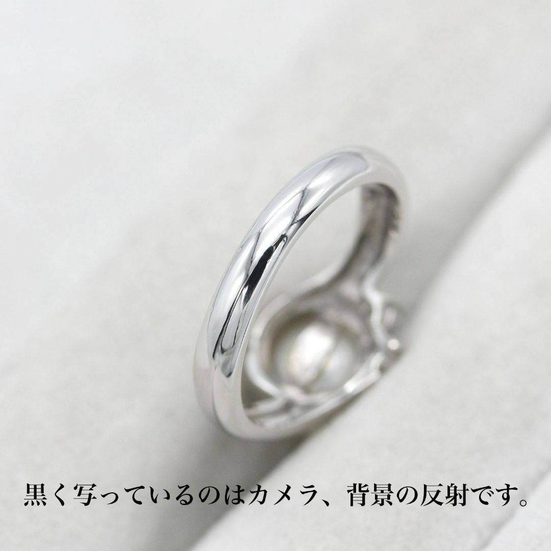 美品  天然パール 7.8mm 2Pダイヤ プラチナ リング A03718 レディースのアクセサリー(リング(指輪))の商品写真