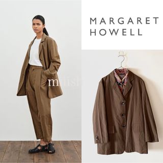 マーガレットハウエル(MARGARET HOWELL)の未使用 マーガレットハウエル ソフトウールリネン オーバージャケット 7.6万(テーラードジャケット)