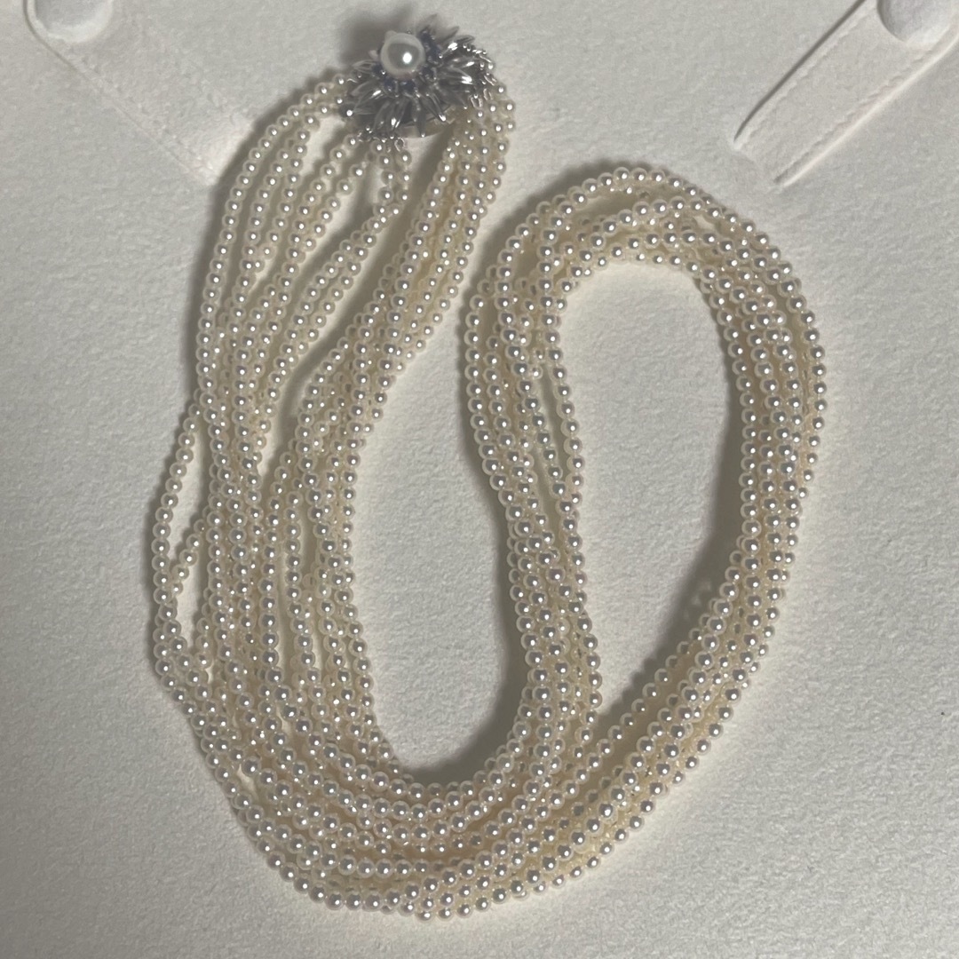 MIKIMOTO(ミキモト)の【貴重品】ミキモベビーパール 7連2.5-3mm約55cm k14 レディースのアクセサリー(ネックレス)の商品写真