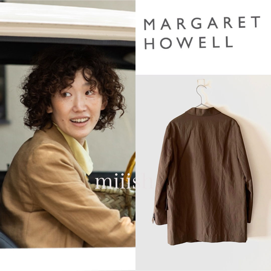 MARGARET HOWELL(マーガレットハウエル)の新品 マーガレットハウエル ソフトウールリネン オーバージャケット 7.6万 レディースのジャケット/アウター(テーラードジャケット)の商品写真