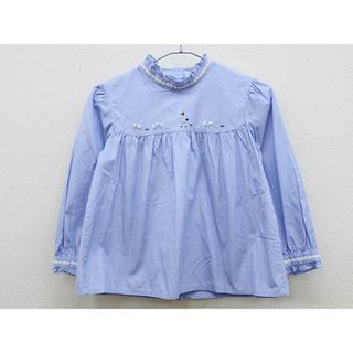 ファミリア(familiar)の【春物 新入荷!】▼ファミリア/familiar▼150cm 長袖ブラウス/シャツ  青×白 【中古】 子供服 キッズ ジュニア 女の子 春 tops 123042(シャツ/カットソー)