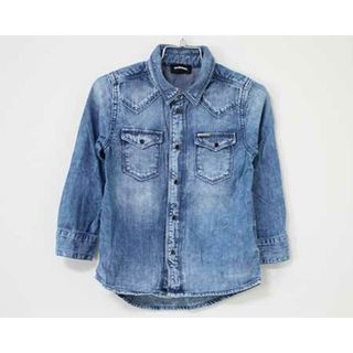 ディーゼル(DIESEL)の【春物 新入荷!】〓ディーゼルキッズ/DIESEL kids〓100cm シャツ  青 【中古】子供服 キッズ kids  男の子 女の子 春秋 tops 723042(シャツ/カットソー)