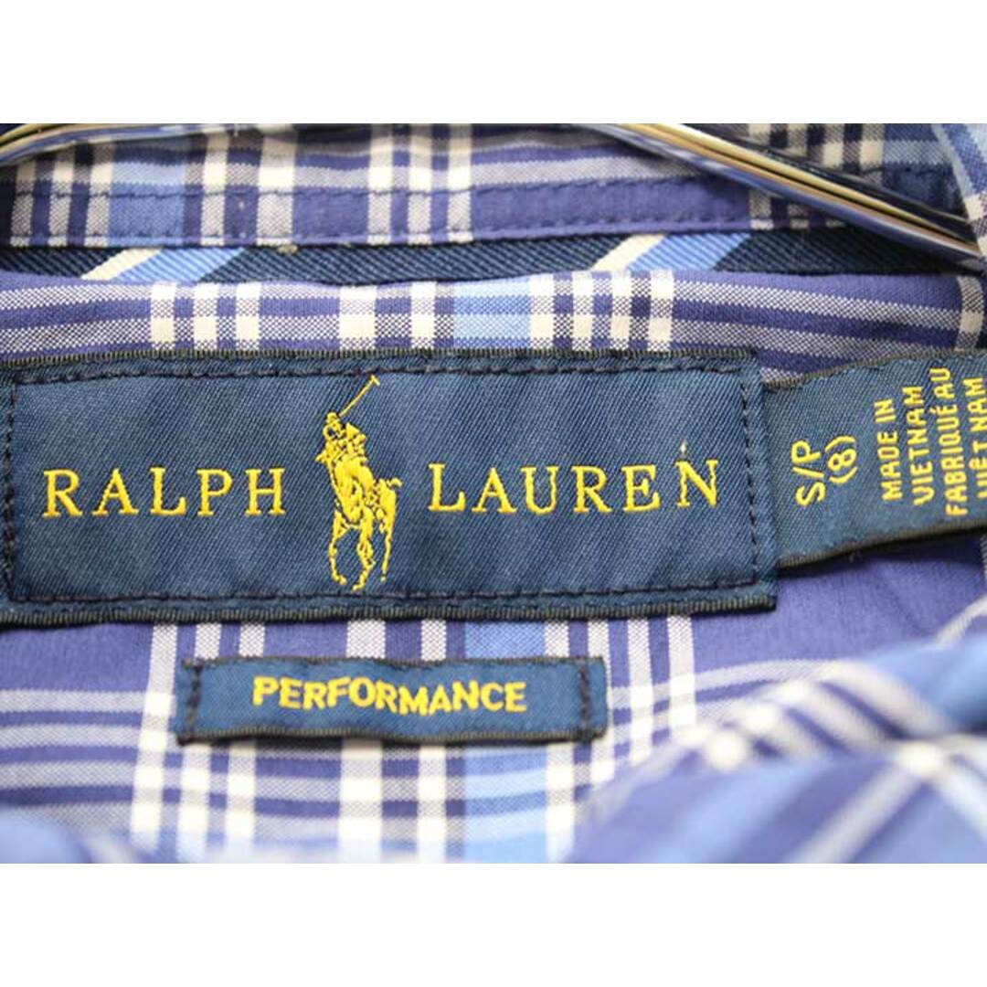 Ralph Lauren(ラルフローレン)の【春物 新入荷!】▼ラルフローレン/Ralph Lauren▼140cm(S) 長袖シャツ 青×白×紺 【中古】 子供服 キッズ ジュニア 男の子 春秋 tops 723042 キッズ/ベビー/マタニティのベビー服(~85cm)(シャツ/カットソー)の商品写真