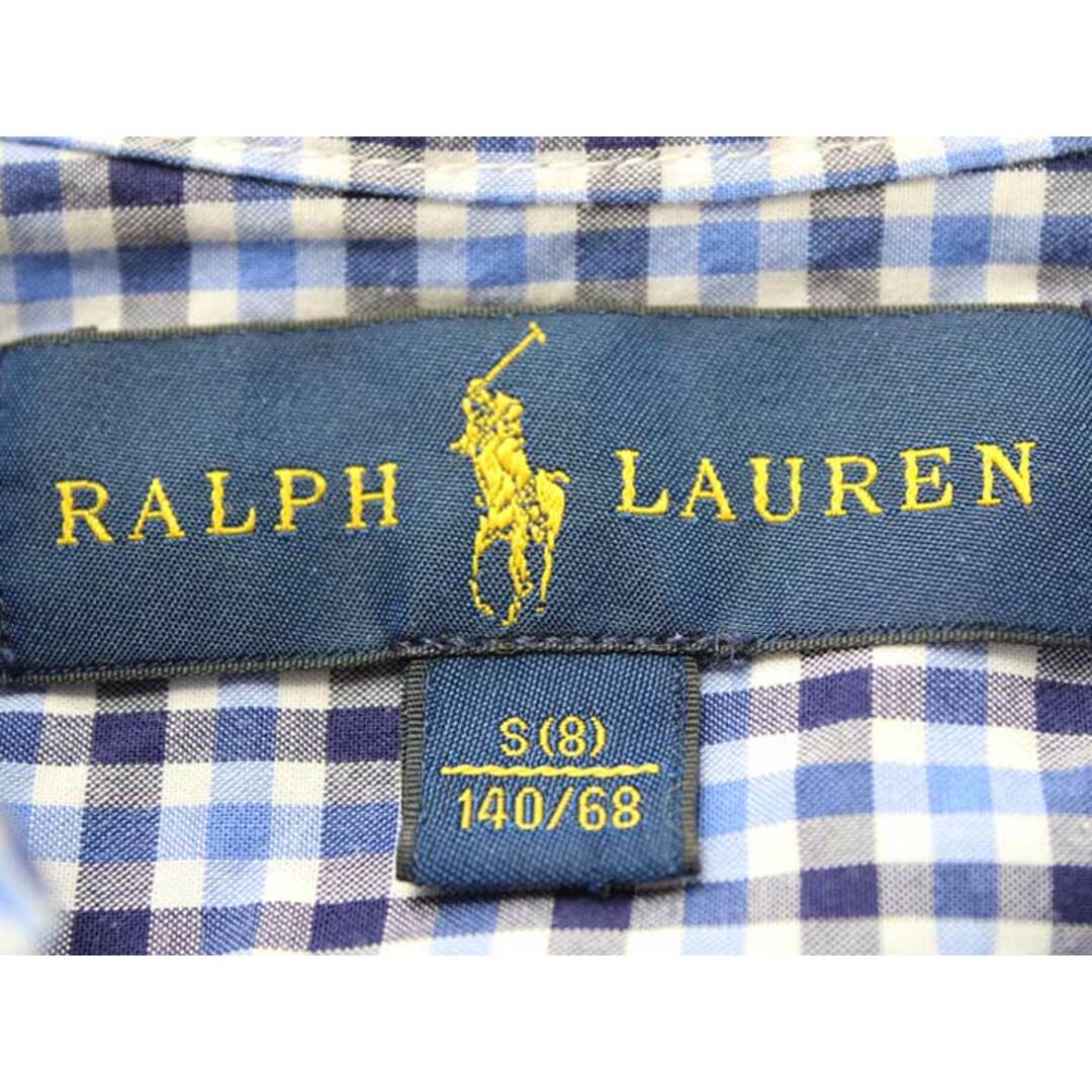 Ralph Lauren(ラルフローレン)の【春物 新入荷!】▼ラルフローレン/Ralph Lauren▼140cm 長袖シャツ 青×紺×白 【中古】子供服 キッズ ジュニア 男の子 春秋 tops 723042 キッズ/ベビー/マタニティのベビー服(~85cm)(シャツ/カットソー)の商品写真