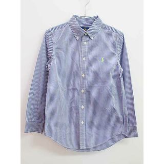 ラルフローレン(Ralph Lauren)の【春物 新入荷!】▼ラルフローレン/Ralph Lauren▼150cm 長袖シャツ 紺×白×黄緑 【中古】子供服 キッズ ジュニア 男の子 春秋 tops  223042(シャツ/カットソー)