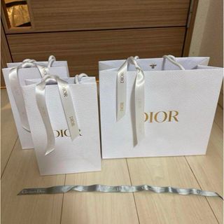 クリスチャンディオール(Christian Dior)のDior ディオール　ショッパー　ショップ袋　手提げ袋　3枚　リボン　2024年(ショップ袋)