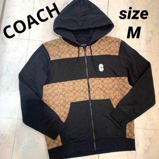 コーチ(COACH)の☆新品☆COACH シグネチャー ジップアップパーカー メンズ Mサイズ(パーカー)