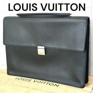 ルイヴィトン(LOUIS VUITTON)の【美品】ルイヴィトン　タイガ　ポルトドキュマン　アンガラ　ビジネスバッグ　黒(ビジネスバッグ)