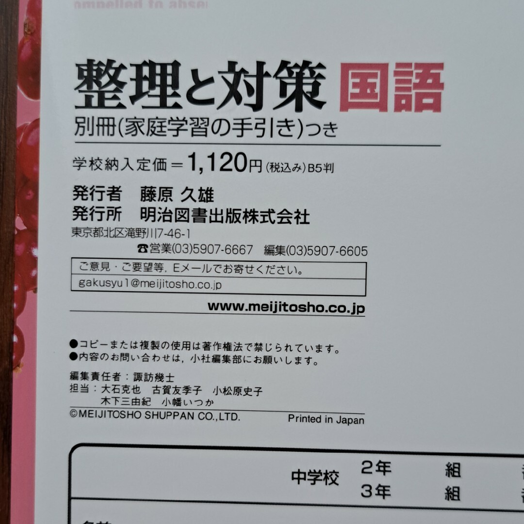 整理と対策　国語　明治図書 エンタメ/ホビーの本(語学/参考書)の商品写真