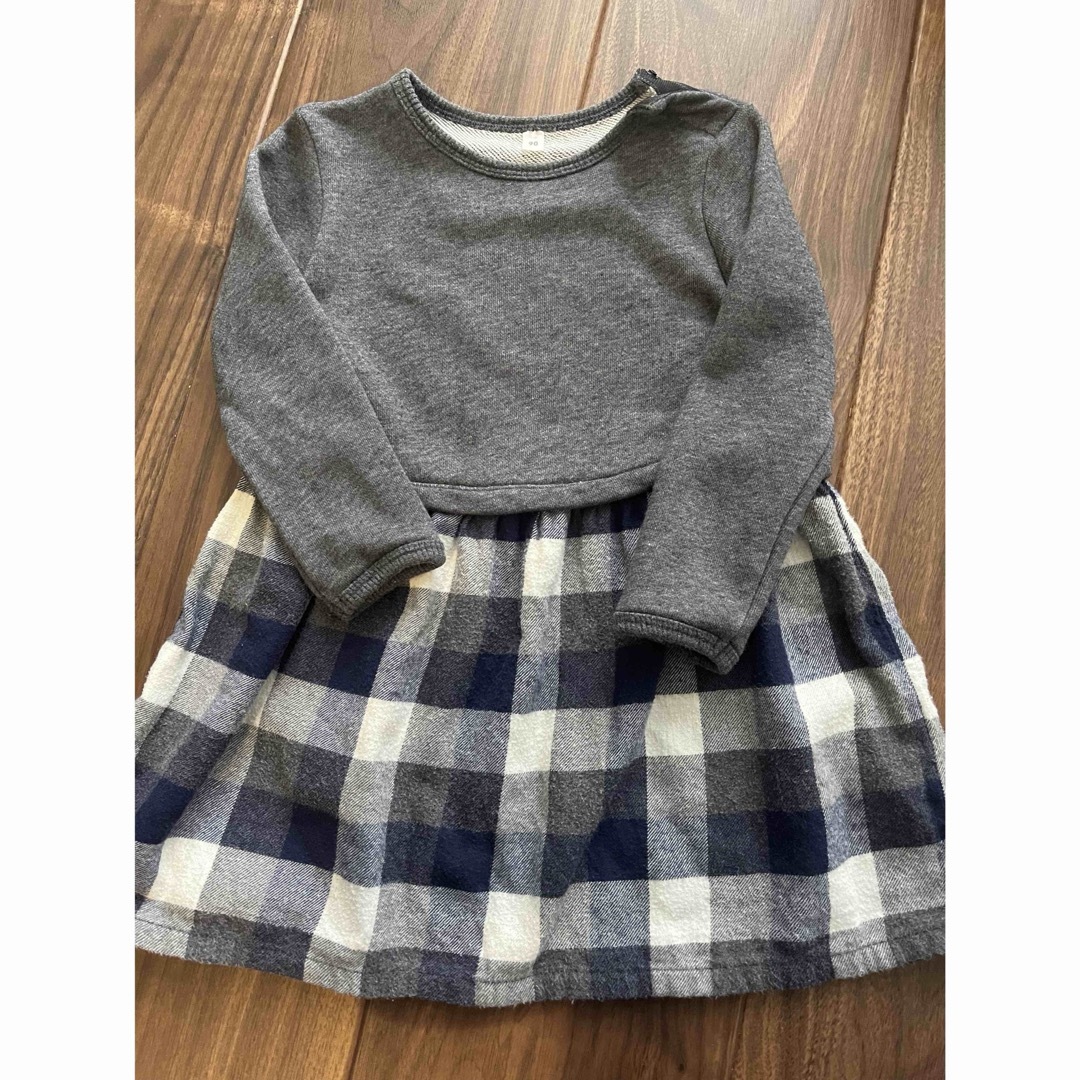 MUJI (無印良品)(ムジルシリョウヒン)のワンピース　90 キッズ/ベビー/マタニティのキッズ服女の子用(90cm~)(ワンピース)の商品写真