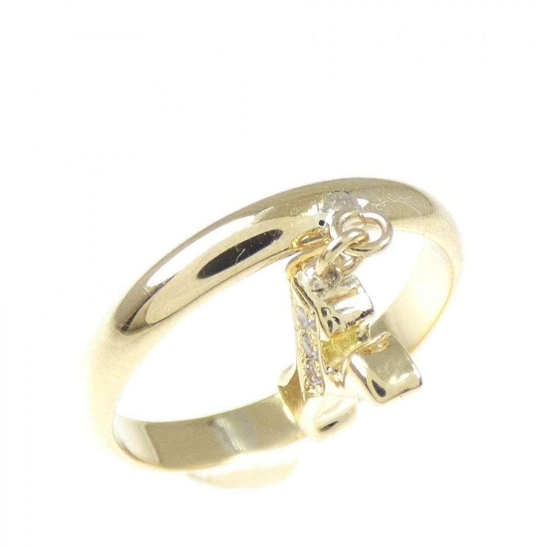 K18YG イニシャルY ダイヤモンド ピンキー リング レディースのアクセサリー(リング(指輪))の商品写真
