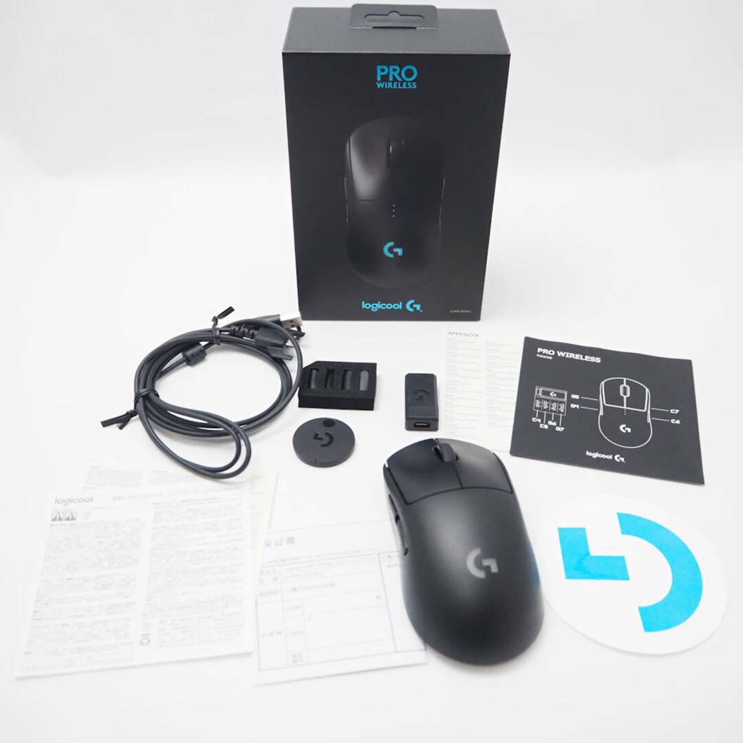 美品 logicool G ロジクール G G PRO WIRELESS G-PPD-002WLr ワイヤレスゲーミングマウス FPS ゲーム eスポーツ PC周辺機器 HU944  スマホ/家電/カメラのPC/タブレット(PC周辺機器)の商品写真