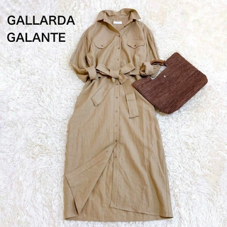 GALLARDA GALANTE - 極美品☆GALLARDAGALANTE リネン100シャツワンピース ベルト付き