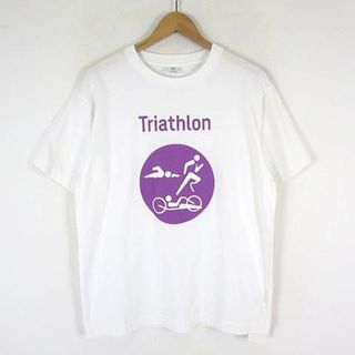 アザー(other)のTOKYO 2020 東京 パラリンピック トライアスロン半袖 L 白 紫 美品(Tシャツ/カットソー(半袖/袖なし))