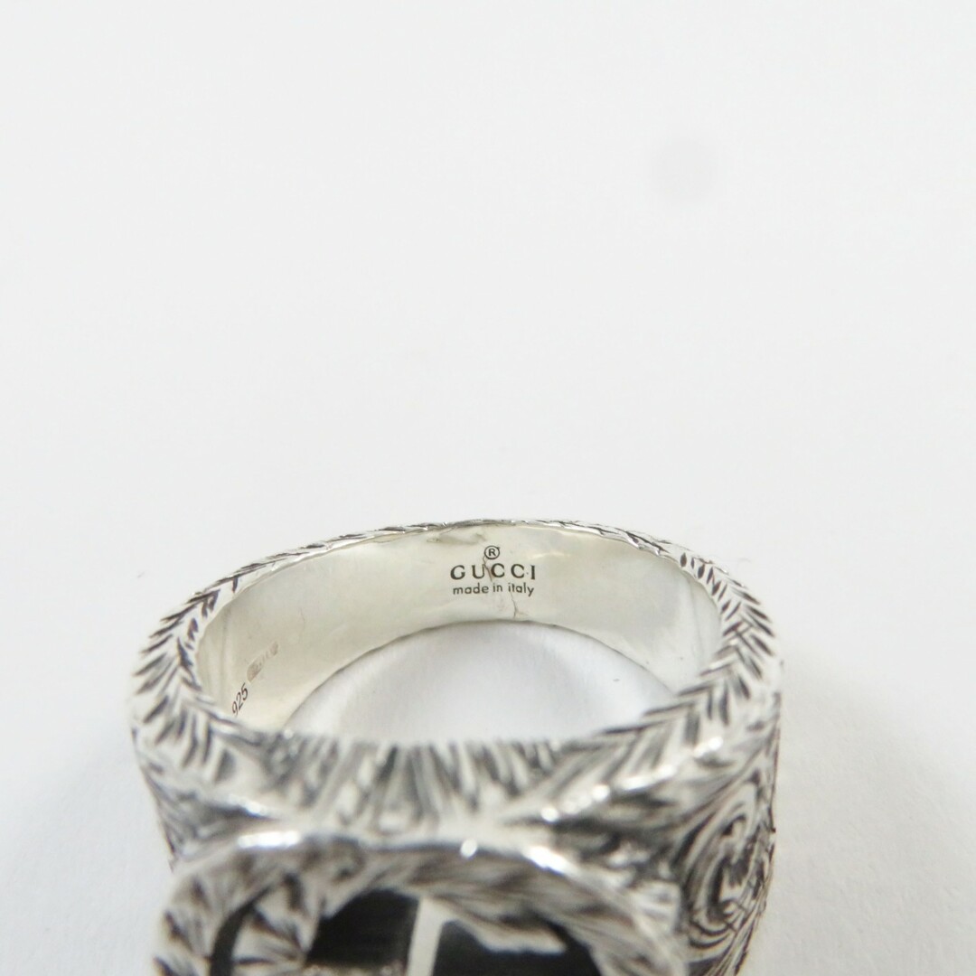 Gucci(グッチ)の良品●GUCCI グッチ AG925 アラベスク インターロッキングG リング・指輪 アクセサリー シルバー 14号 イタリア製 重量12.3g メンズ メンズのアクセサリー(リング(指輪))の商品写真