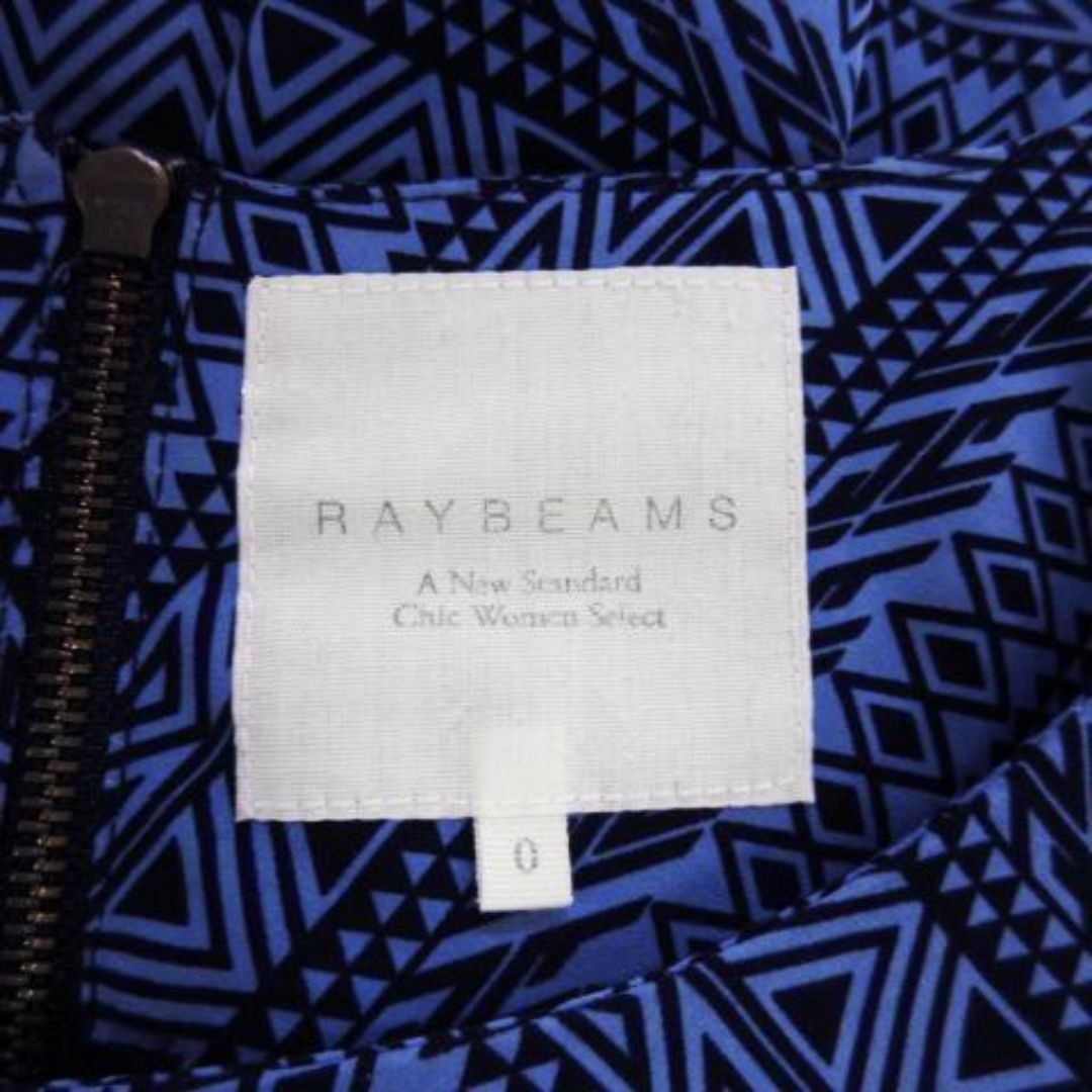 Ray BEAMS(レイビームス)のレイビームス ワンピース ミニ 七分袖 幾何学 0 青 210804YH6A レディースのワンピース(ミニワンピース)の商品写真