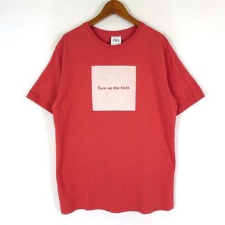 ザラ(ZARA)のザラ ZARA Tシャツ 英字 ラバー プリント コットン クルーネック 半袖S(Tシャツ(半袖/袖なし))