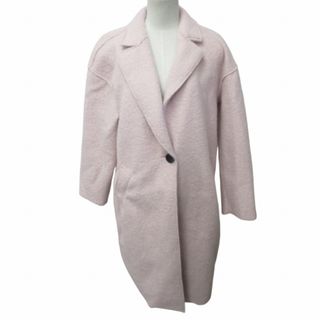 ザラ(ZARA)のザラ チェスターコート ジャケット 1B ロング丈 ピンク XS  ■GY31(チェスターコート)