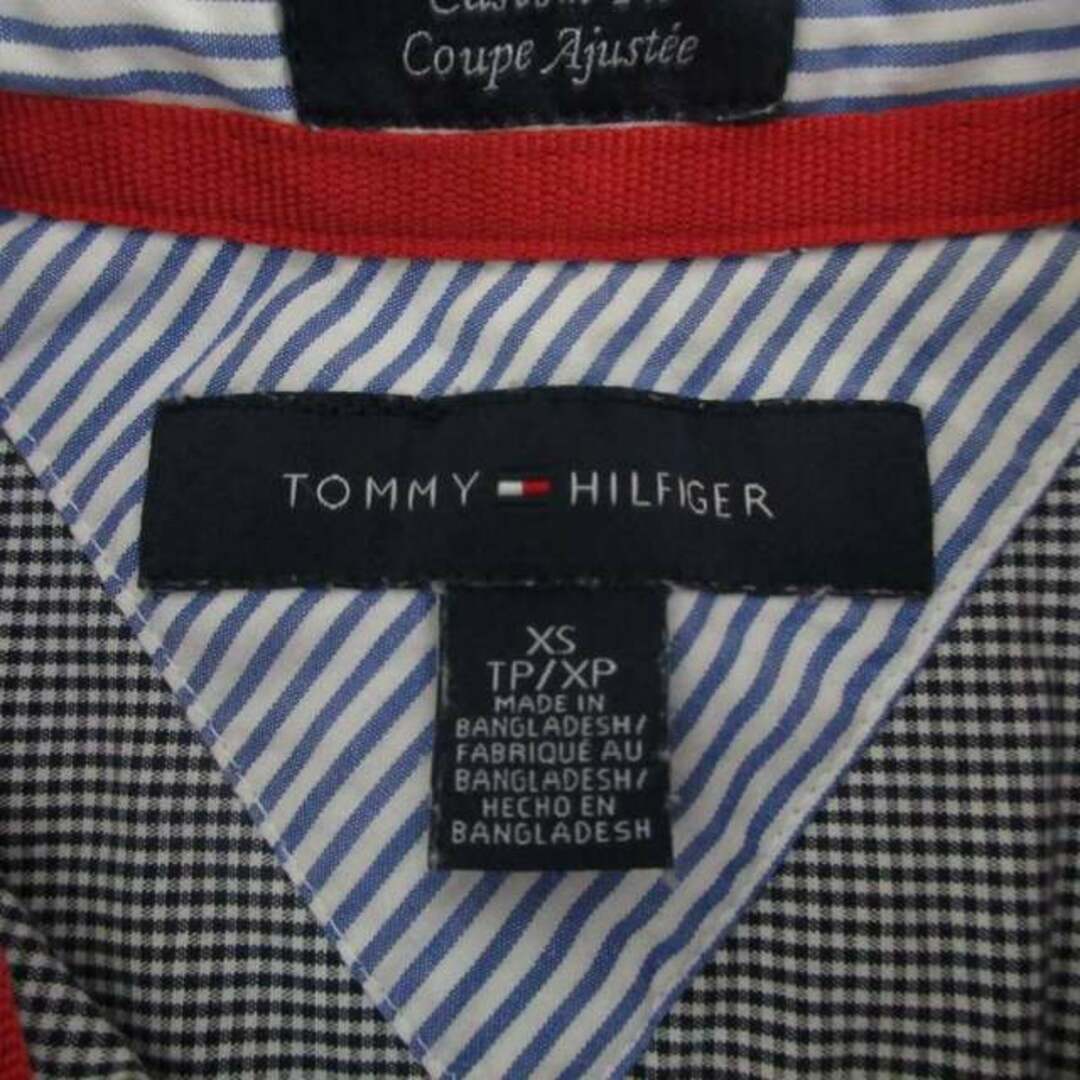 TOMMY HILFIGER(トミーヒルフィガー)のTOMMY HILFIGER BDシャツ 長袖  黒系 白系XS■GY31 メンズのトップス(シャツ)の商品写真