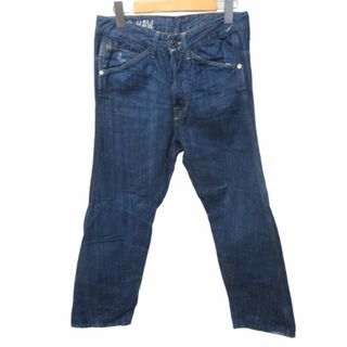 ジースター(G-STAR RAW)のジースターロウ デニム ジーンズ リネン混 青系 約Sサイズ ■GY31(デニム/ジーンズ)