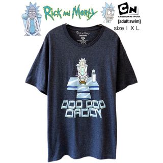 Rick and Morty　Tシャツ　XL　ブルー系　USA古着(Tシャツ/カットソー(半袖/袖なし))