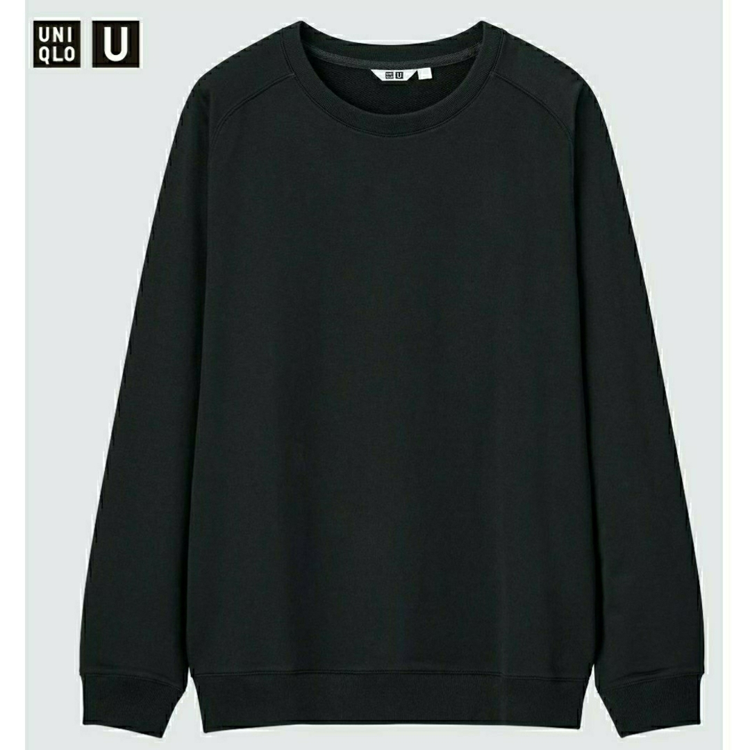 UNIQLO(ユニクロ)のUNIQLO U　ライトウエイトスウェットシャツ(長袖 ブラック S） メンズのトップス(スウェット)の商品写真