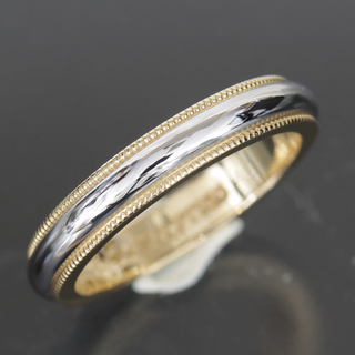 ティファニー(Tiffany & Co.)のティファニー ミルグレイン リング 指輪 9号 K18 PT950 E0891(リング(指輪))