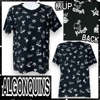 アルゴンキン(ALGONQUINS)の【ALGONQUINS】フラワースカル&ロゴ総柄Tシャツ(Tシャツ(半袖/袖なし))